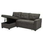 Convertible Reversible Sectional Sofa with Pull-Out Sleeper Bed, Hidden Storage Chaise, and Durable Legs