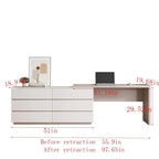 97.63  Modern Home Office Expandable Dresser Desk Combo with 6 Drawers