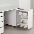 Crea Sewing Craft Table On Wheels White - South Shore