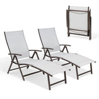 Pellebant 2PCS Adjustable Aluminum Patio Chaise Lounge Chair - N/A
