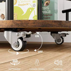 Bar Carts with 4-Tiers Storage ShelvesMobile Bar Seving Carts On Wheels with Wine Rack and Glass Holder for Kitchen, Dining Room, Living Room