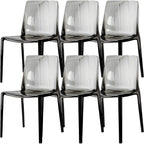 Amber Acrylic Armless Low Back Dining Chair