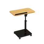 1 Set c-Shaped Side Table, Height Adjustable Overbed Bedside Table with Wheels, Multi-Purpose Sofa Table & Laptop Desk for Small Spaces
