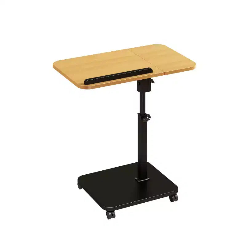 1 Set c-Shaped Side Table, Height Adjustable Overbed Bedside Table with Wheels, Multi-Purpose Sofa Table & Laptop Desk for Small Spaces