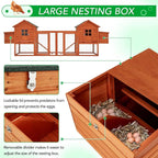 AECOJOY 144 Large Chicken Coop w/ Run Wooden Hutch Poultry Cage House
