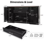 Zeus & Ruta 63 Farmhouse Storage Cabinet with Barn Door, 2 Drawers, Adjustable Shelves, Coffee Bar Buffet for Kitchen, Entryway, Dining Room