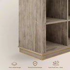 8 Cube Storage Organizer Bookshelf, Farmhouse Horizontal Bookcase, 62 Inch Wood Storage Bookcase for Entryway, Long Low Bookshelves for Living Room