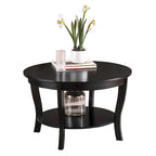 Convenience Concepts American Heritage Round Coffee Table with Shelf
