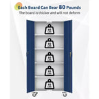 71 Inch Steel Storage Closet with Locking Doors and 4 Adjustable Shelves, Heavy Duty Metal Cabinet for Carport/Office/Pantry, Rust Proof Design