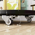 Bar Carts with 4-Tiers Storage ShelvesMobile Bar Seving Carts On Wheels with Wine Rack and Glass Holder for Kitchen, Dining Room, Living Room