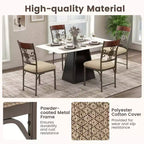 Costway Set of 2/4 Dining Room Chairs Armless Kitchen Chairs Set with Seat Cushion
