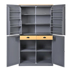 40.2x20x71.3 High Freestanding Kitchen Pantry Large Cupboard Storage Cabinet with 2 Drawers 2 Adjustable Shelves 8 Door Shelves