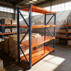 VIYET Heavy Duty Garage Shelves, 4-Tier 4400LBS Capacity Adjustable Metal Shelving, Blue&Orange Industrial Storage for Commercial Store/Tools/Gym