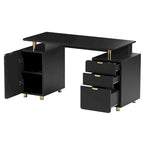 Modern Executive Floating Desk with 3 Drawers & Sleek Work Surface