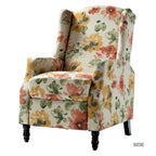 Mid-Century Modern Manual Pushback Recliner with Wingback Design