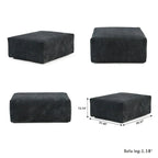 Large Modular Sectional Sofa Corduroy Upholstery U-Shaped 4 Seater with 2 Ottoman and 5 Pillows