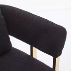 Set of 2 Modern Upholstered Accent Chairs with Gold Metal Legs for Living Room, Bedroom, or Office