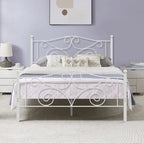Javlergo Victoria Metal Platform Bed Frame with Headboard and Footboard