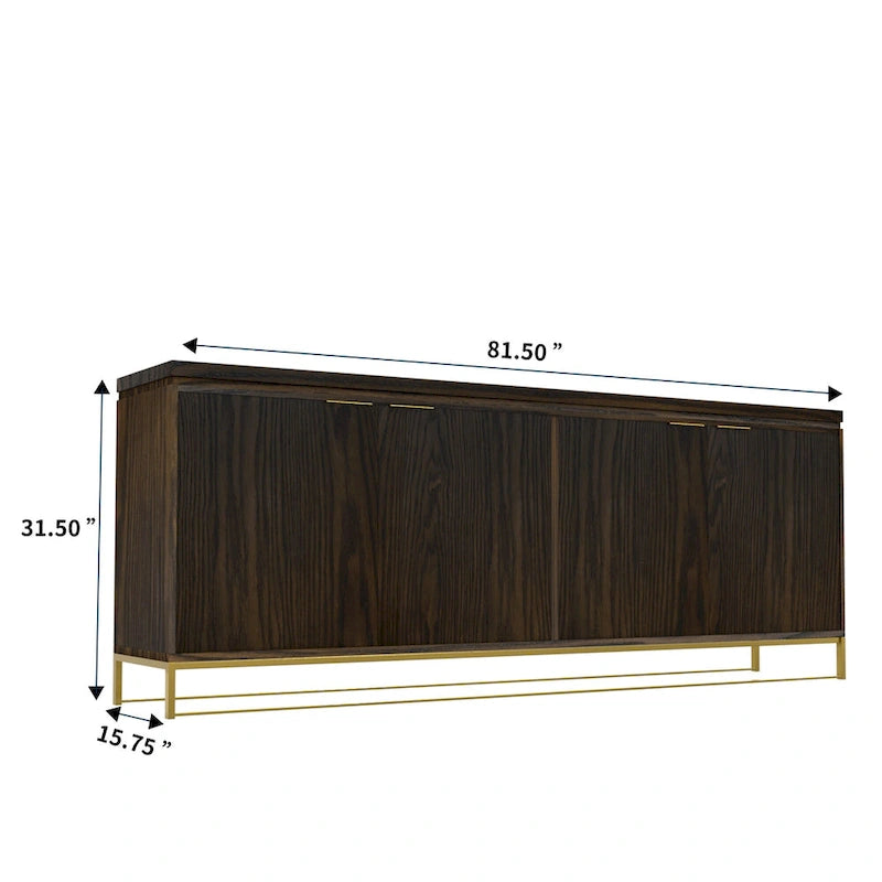 Clihome Furniture Wood 4-Door Accent Cabinet