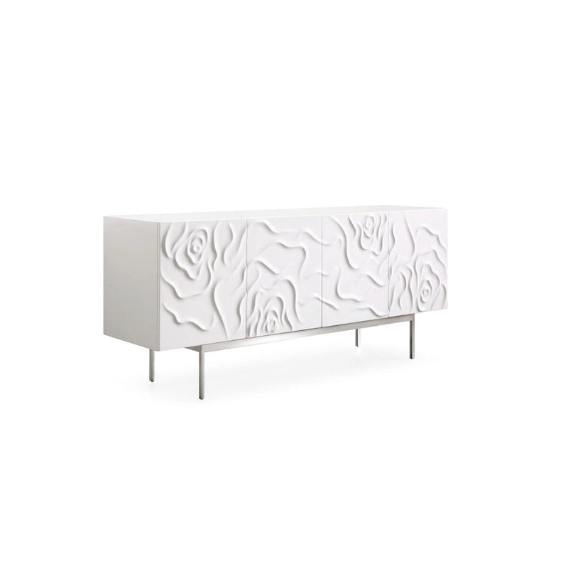 Modern White High Gloss Buffet with Soft-Close Doors