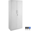 VEVOR Metal Storage Cabinet, Steel Locking Storage Cabinet with 2 Magnetic Doors and 4 Adjustable Shelves,71 Metal Cabinet 200 lbs Capacity, White