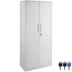 VEVOR Metal Storage Cabinet, Steel Locking Storage Cabinet with 2 Magnetic Doors and 4 Adjustable Shelves,71 Metal Cabinet 200 lbs Capacity, White