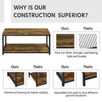 Yaheetech Wood Industrial Coffee Table with Storage Shelf for Living Room