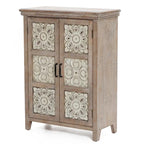 Farmhouse 37.4 Tall 2-Door Wood Storage Cabinet - 37.4 H x 27.68 W x 13.23 D
