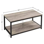 Yaheetech Wood Industrial Coffee Table with Storage Shelf for Living Room