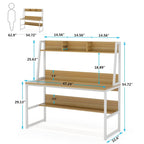 47 Inch Modern Computer Desk with Hutch and Bookshelf