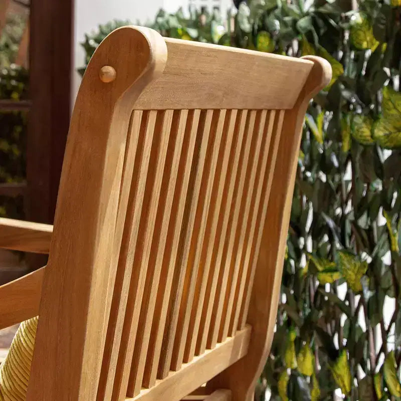 Sonoma Lane Rockport Teak Wood Outdoor Dining Chair Beige - Weather-Resistant with Foam Cushion