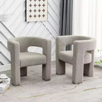 Set of 2 28 Wide Boucle Upholstered Square Armchair - Kinwell