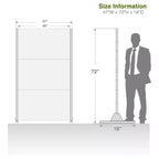 MAYEERTY Room Divider Screen Francis Rice Pattern Black Galvanized Sheet 72x47x2in 3-Piece Set 3-Piece Set