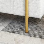Upholstered Linen Storage Bench with Cylindrical Arms and Gold Metal Legs