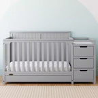 5-in-1 Convertible Crib and Changer with Drawer