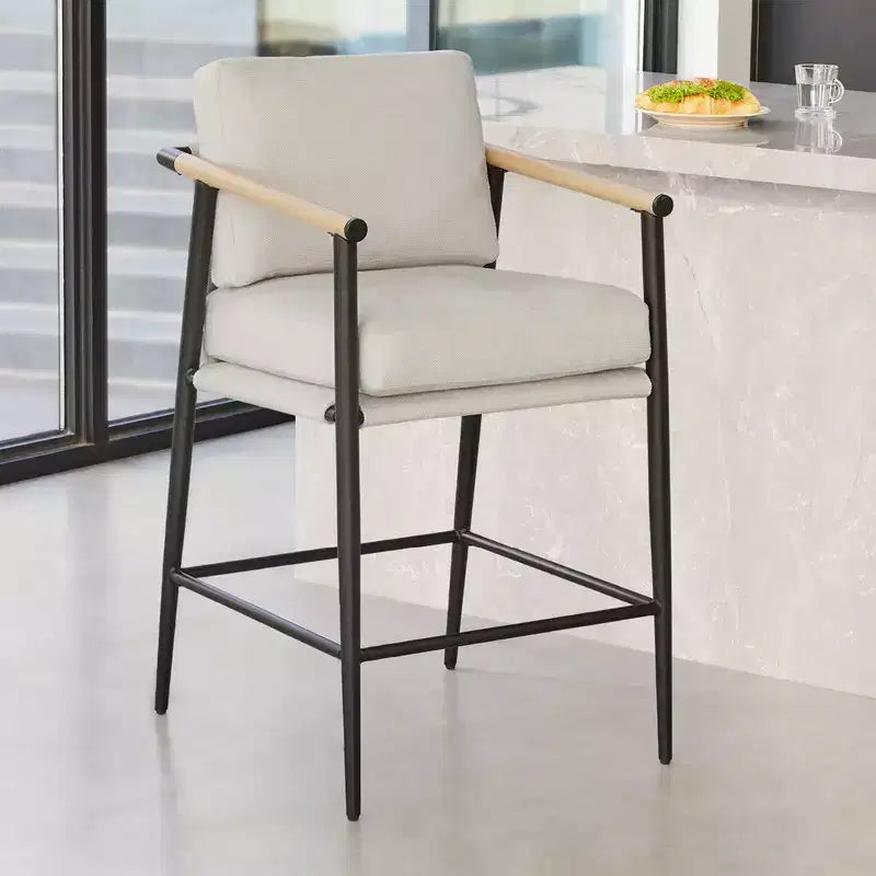 Spruce&Spring Modern Counter Stools with Arm & Metal Frame Set of 2