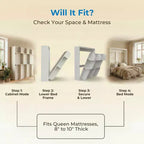 2-in-1 Invisible Murphy Bed with Shelf Storage, Queen Size, Natural Wood (Mattress Not Included)