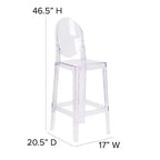 Emma and Oliver Ghost Barstool with Oval Back in Transparent Crystal