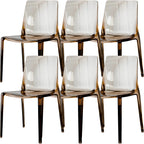 Amber Acrylic Armless Low Back Dining Chair