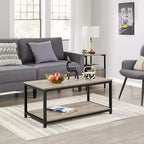 Yaheetech Wood Industrial Coffee Table with Storage Shelf for Living Room