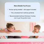 Max & Lily Modern Farmhouse Low Loft Bed with Storage Drawer, Solid Wood Bed for Kids