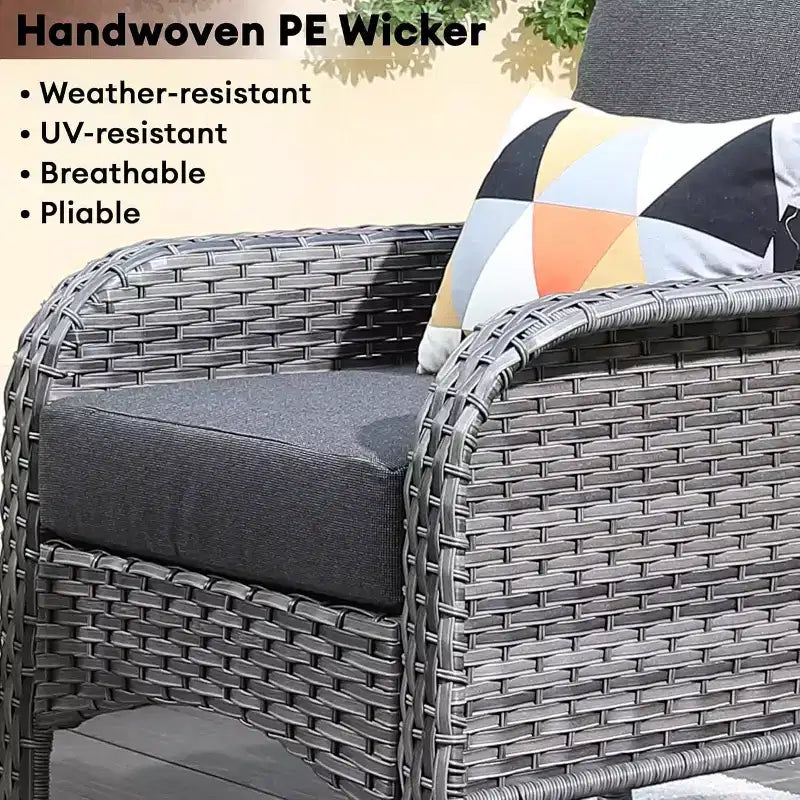 HOMLUX Set of 2 Patio Wicker Chairs Set Outdoor All Weather High Back Rattan Chairs