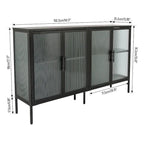 Metal Tempered Glass Cabinet with Adjustable Shelf