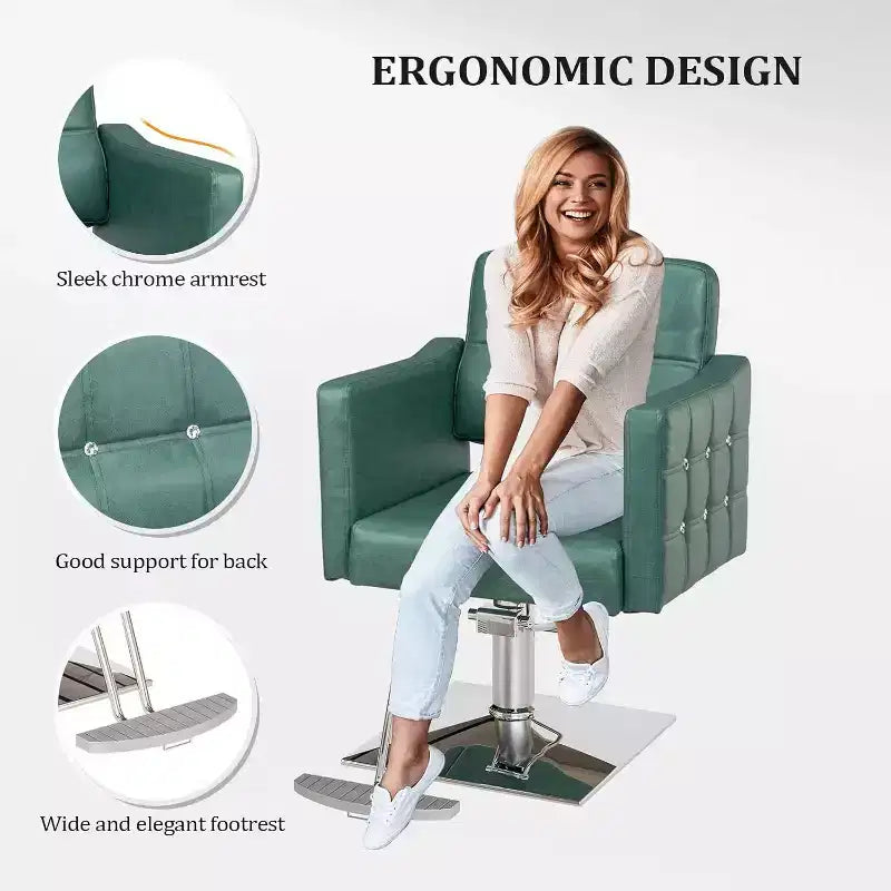 Karl Home Pink Heavy Duty Hydraulic Hair Stylist Salon Chair wiht Diamond Accents