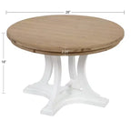Round Wood Coffee Table, Rustic Brown & White, Criss-Cross Base