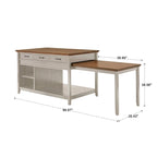 Eleanor Two-Tone Antique Finish Extendable Kitchen Island with 3 Drawers by iNSPIRE Q Classic