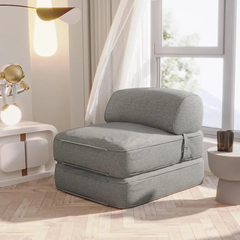 WOWMAX Convertible Folding Sofa Bed Folding Chair Bed with Back Bolster