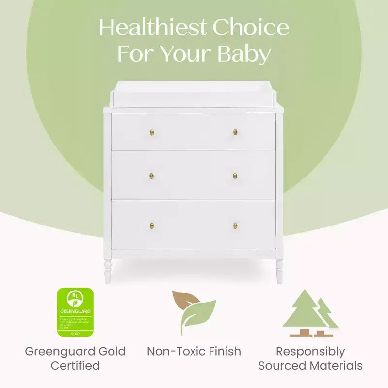 3 Drawer Dresser with Changing Top - Kids Nursery