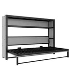 Twin Size Murphy Bed with Shelves, Metal Wall Bed with Foldable Design for Small Space