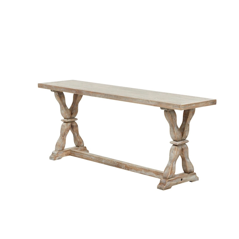Wood Console Table or Bench with Distressed Accents - Brown - Roche River Decor